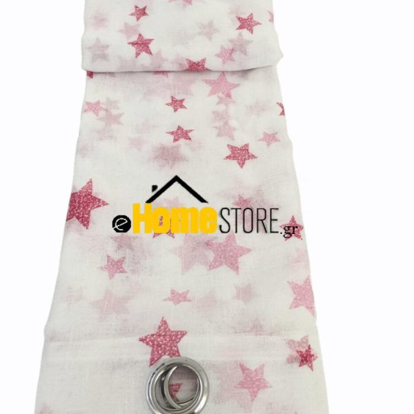 Έτοιμη κουρτίνα  με κρίκους ημιδιαφανή