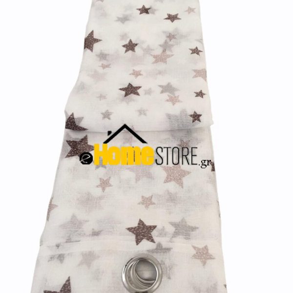 Έτοιμη κουρτίνα  με κρίκους ημιδιαφανή