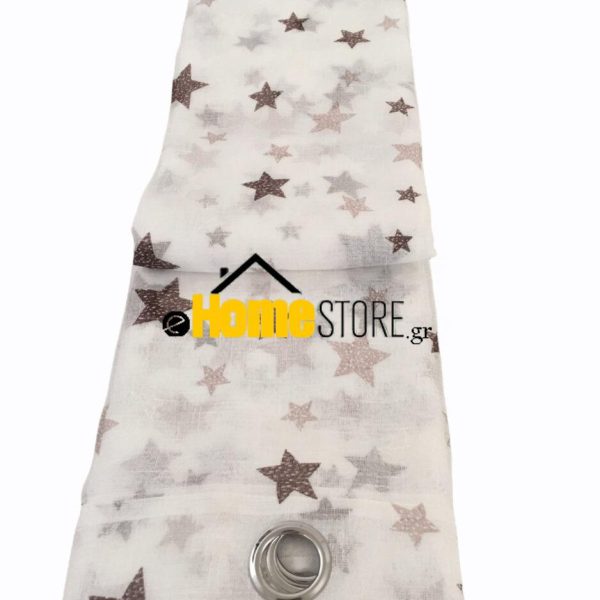 Έτοιμη κουρτίνα  με κρίκους ημιδιαφανή