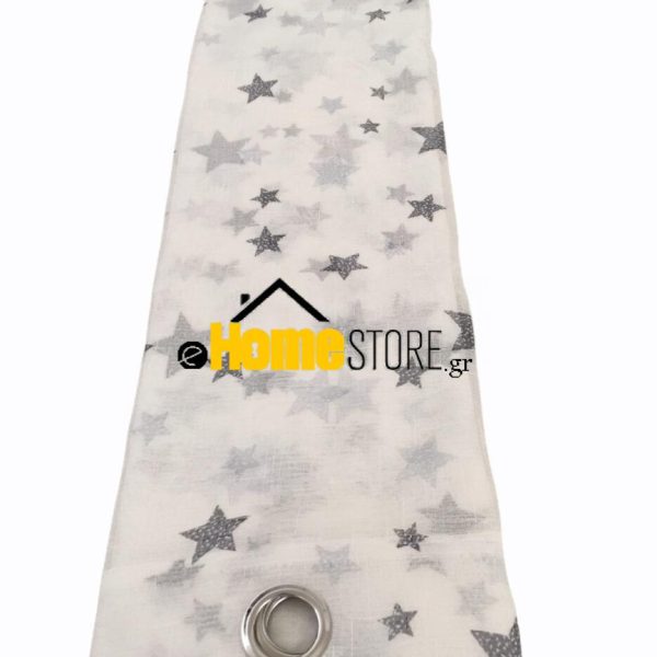 Έτοιμη κουρτίνα  με κρίκους ημιδιαφανή