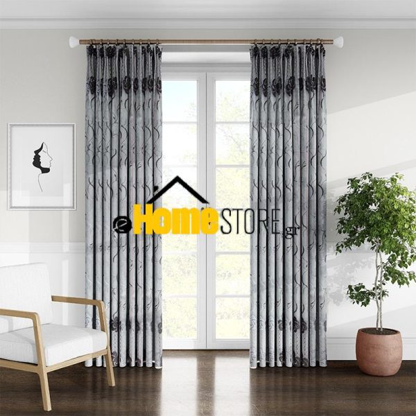 Κουρτίνα Γάζα Έτοιμη Με Τρέσα 270Χ280 Γκρί