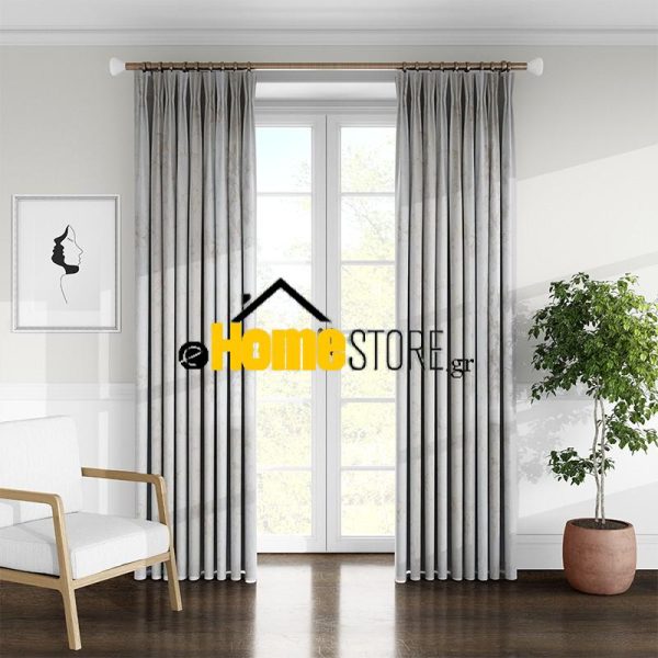 Κουρτίνα Λινό Ημιδιάφανο Με Τρέσα 270Χ280cm Μπέζ