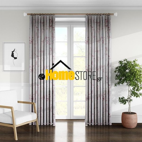 Κουρτίνα Λινό Ημιδιάφανο Με Τρέσα 270Χ280cm Μπορντό