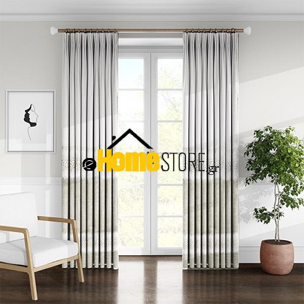 Κουρτίνα Γάζα Έτοιμη Με Τρέσα 270Χ280 Μπέζ