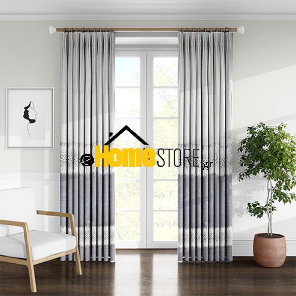 Κουρτίνα Γάζα Έτοιμη Με Τρέσα 270Χ280 Μπλέ