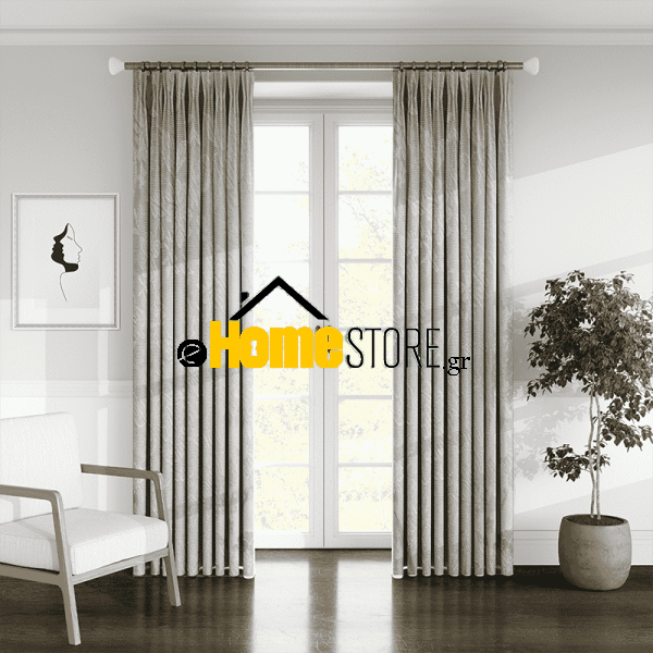 Κουρτίνα Δαντέλα Έτοιμη Με Τρέσα 270Χ280 Εκρού