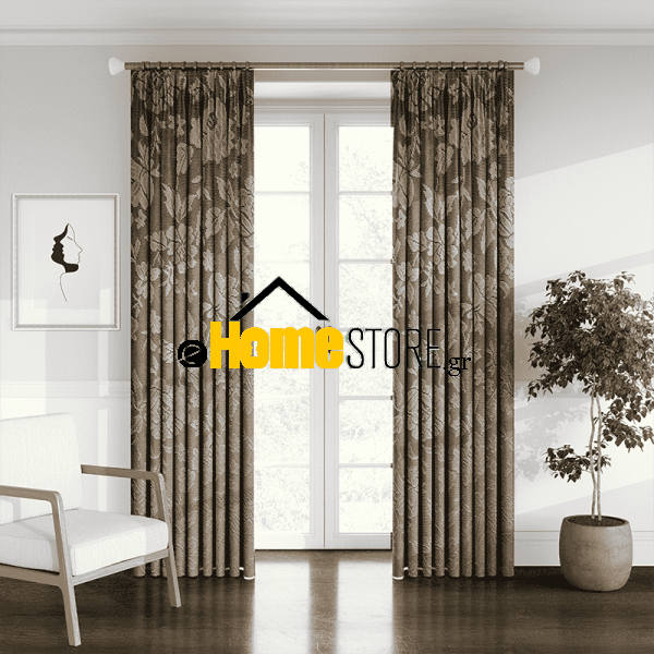 Κουρτίνα Δαντέλα Έτοιμη Με Τρέσα 270Χ280 Χρυσό