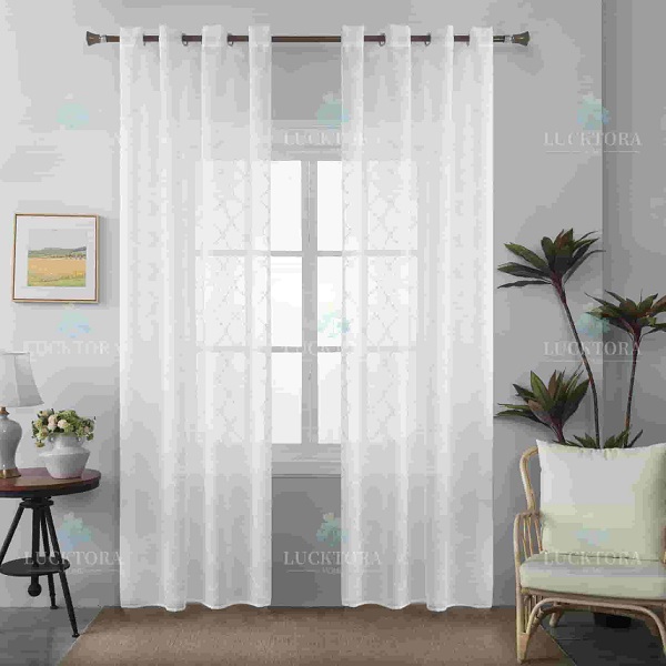 Έτοιμη κουρτίνα με κρίκους διάφανη 140x270cm