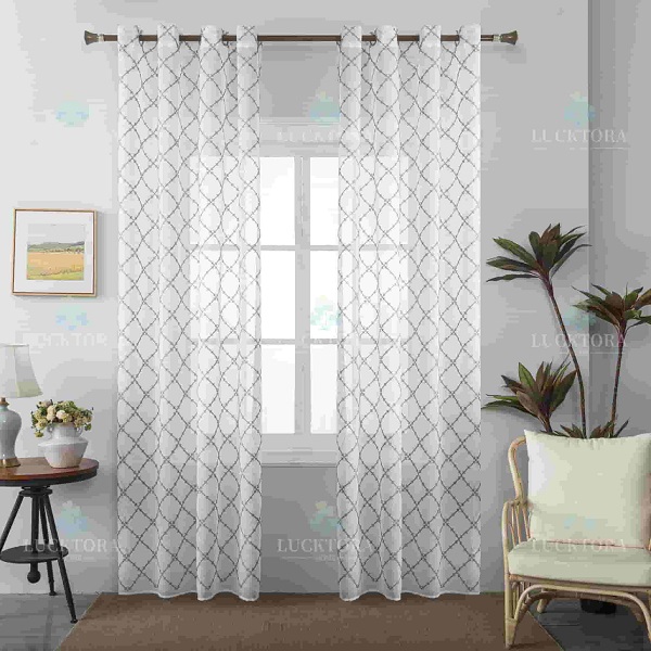 Έτοιμη κουρτίνα με κρίκους διάφανη 140x270cm