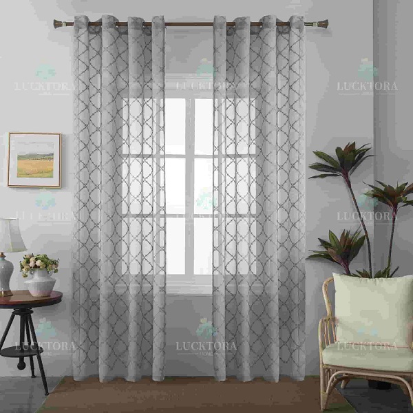 Έτοιμη κουρτίνα με κρίκους διάφανη 140x270cm