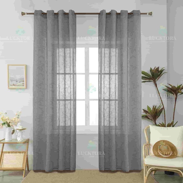 Έτοιμη κουρτίνα με κρίκους διάφανη