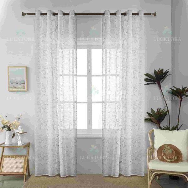 Έτοιμη κουρτίνα με κρίκους διάφανη