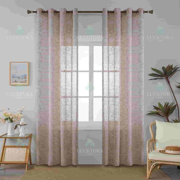 Έτοιμη κουρτίνα με κρίκους διάφανη