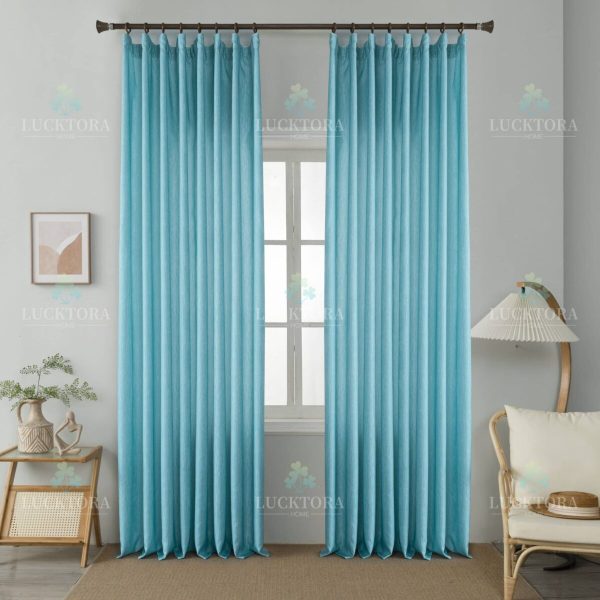 Έτοιμη κουρτίνα με τρέσα τιρκουάζ - Πλήρης σκίασης