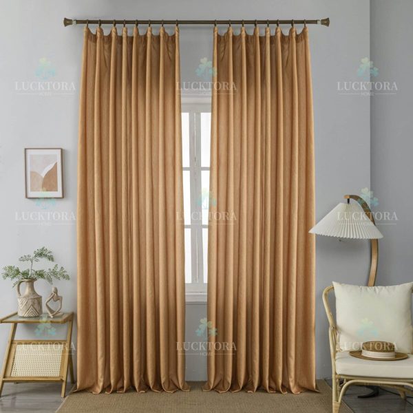 Έτοιμη κουρτίνα με τρέσα πορτοκαλί - Πλήρης σκίασης