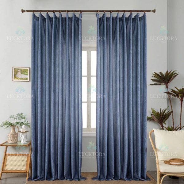 Έτοιμη κουρτίνα με τρέσα γκρι - Πλήρης σκίασης