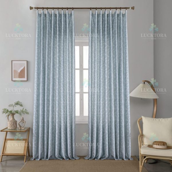 Έτοιμη κουρτίνα με τρέσα πράσινη - Πλήρης σκίασης