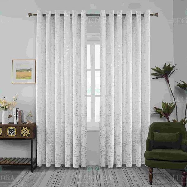 Έτοιμη κουρτίνα με κρίκους πλήρης σκίασης - Λευκό