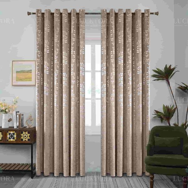 Έτοιμη κουρτίνα με κρίκους πλήρης σκίασης - Μπεζ