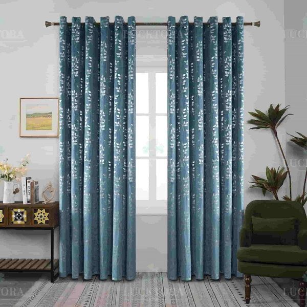 Έτοιμη κουρτίνα με κρίκους πλήρης σκίασης - Μπλε