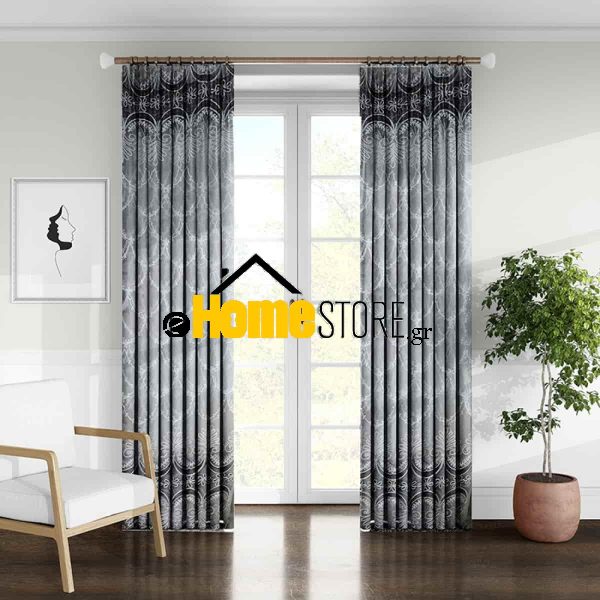 Κουρτίνα Οργάντζα Με Κέντημα Έτοιμη Ραμμένη Με Τρέσα 270Χ280