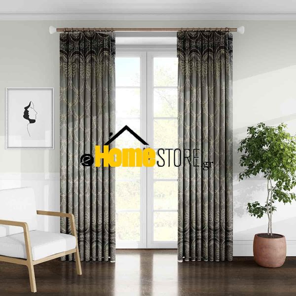 Κουρτίνα Οργάντζα Με Κέντημα Έτοιμη Ραμμένη Με Τρέσα 270Χ280