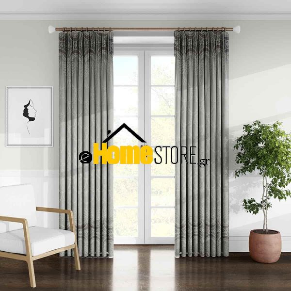 Κουρτίνα Οργάντζα Με Κέντημα Έτοιμη Ραμμένη Με Τρέσα 270Χ280