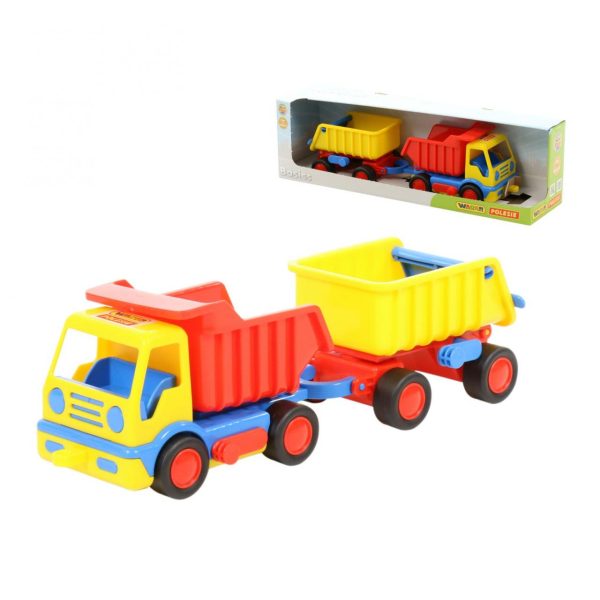 Polesie 37664 Basics tip up truck with trailer