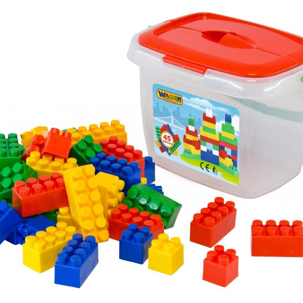 Polesie 41845 Bucket with 45 building bricks