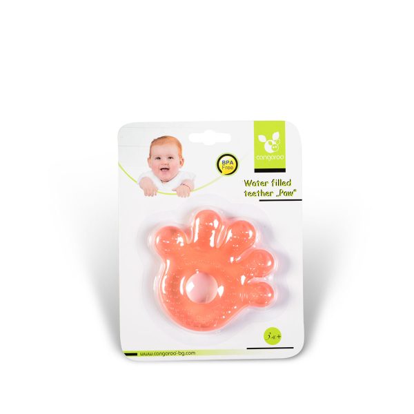 Water filled teether Paw Light Red - T1205