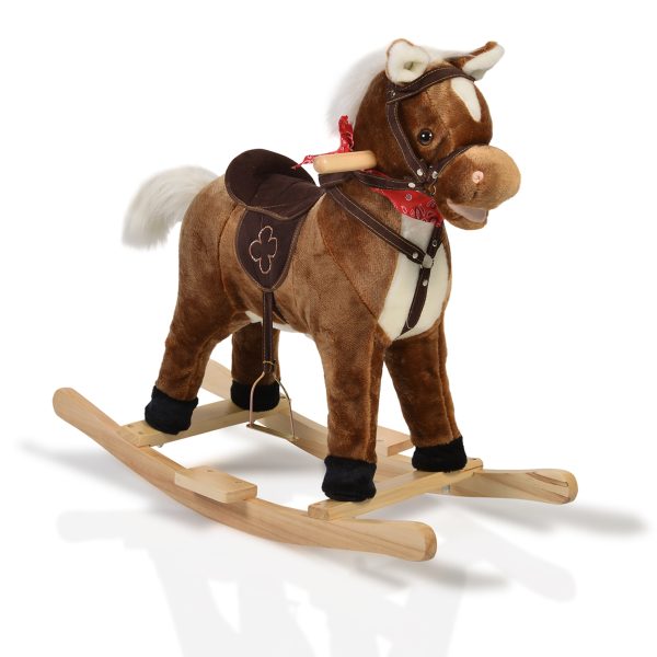 Plush rocking horse Chipper coffee WJ-001