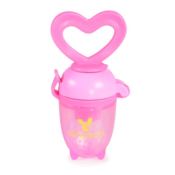 Silicone fresh food feeder Love pink color F1333