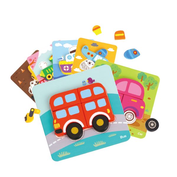 Tooky Toy 6 in 1 Mini transportation puzzle 33 pcs TL635