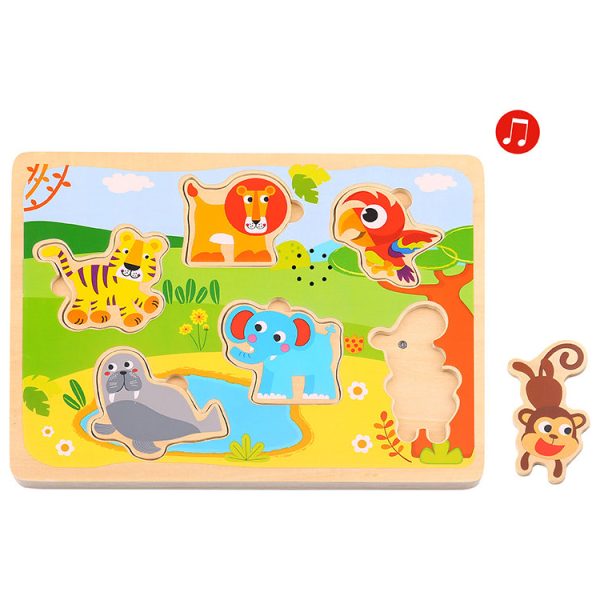 Tooky Toy Sound puzzle Animals 7 pcs TL065