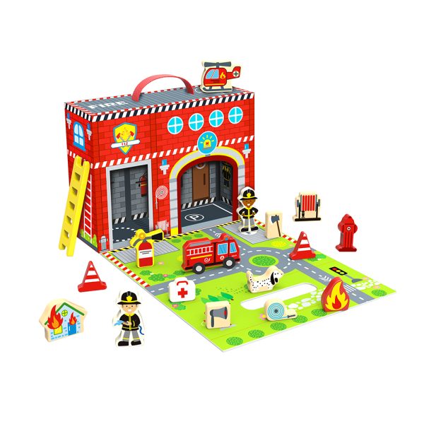 Tooky toy Fire station 18 pcs TY203