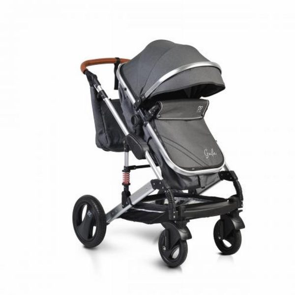 Baby stroller Gala Black leather