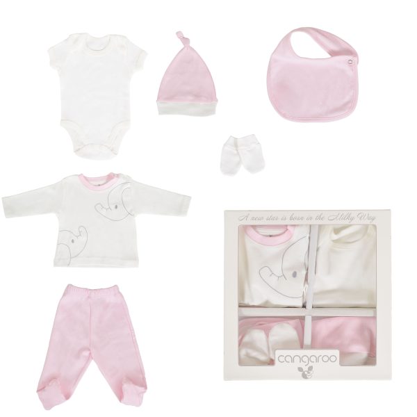 Newborn set 6 pieces Milky way pink