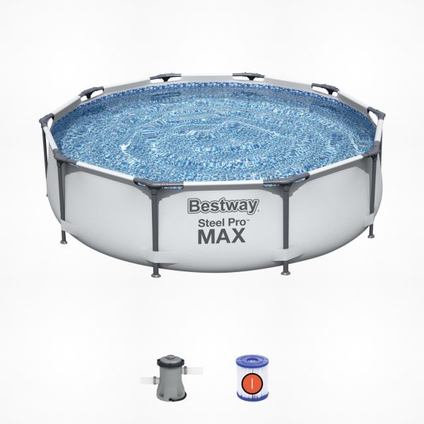 Bestway + Filter pomp 56408 Steel Pro Pool Frame Pool 3.05m x 76cm