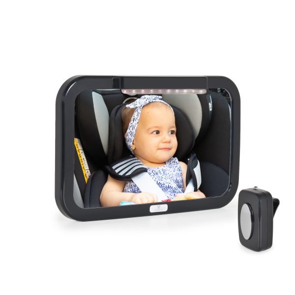 Baby car mirror with LED light