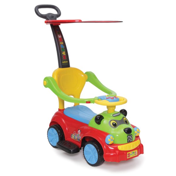 Ride on car with pushbar and canopy Panda red