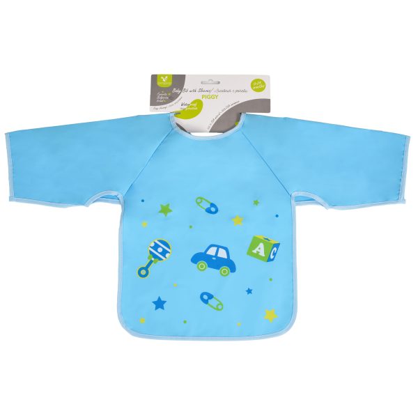 Baby Bib with sleeve Piggy blue 1007