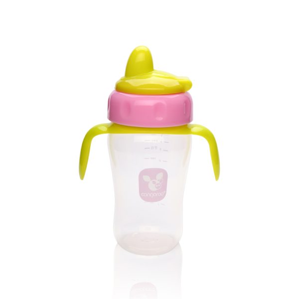 Non-spill cup with handles pink 270ml - TC5017