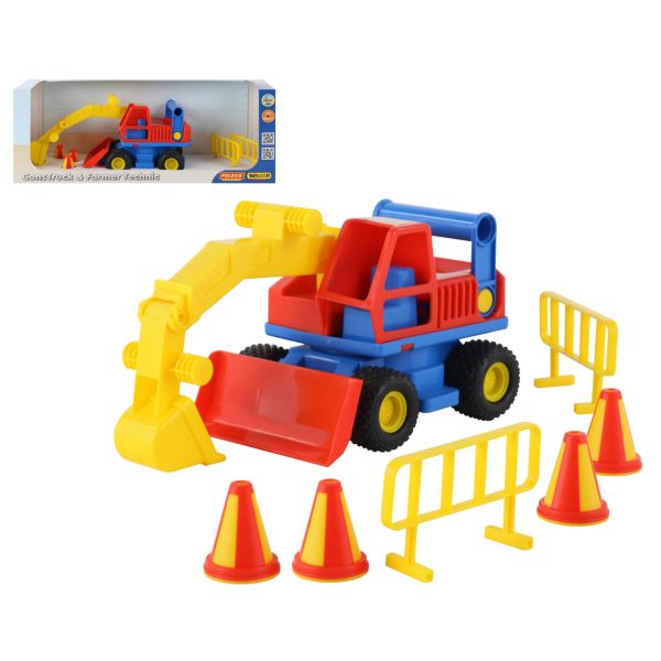 Polesie 37701 Excavator with cones construck