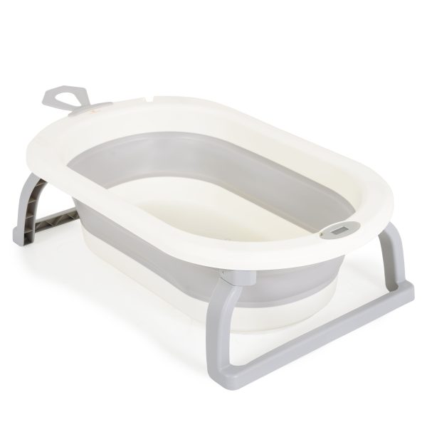 Foldable bathtub with digital thermometer Terra grey