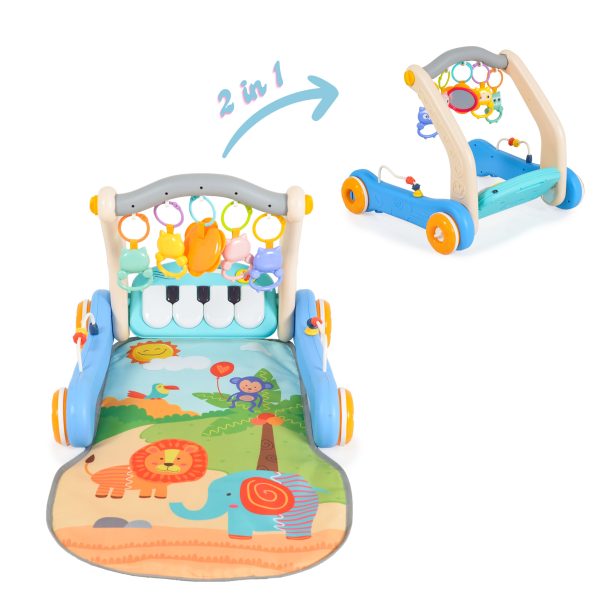 2 in 1 push walker and play mat Blue piano HE0637