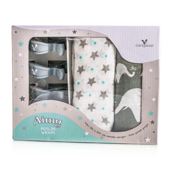 Baby muslin wraps and pram pegs “Aimy“