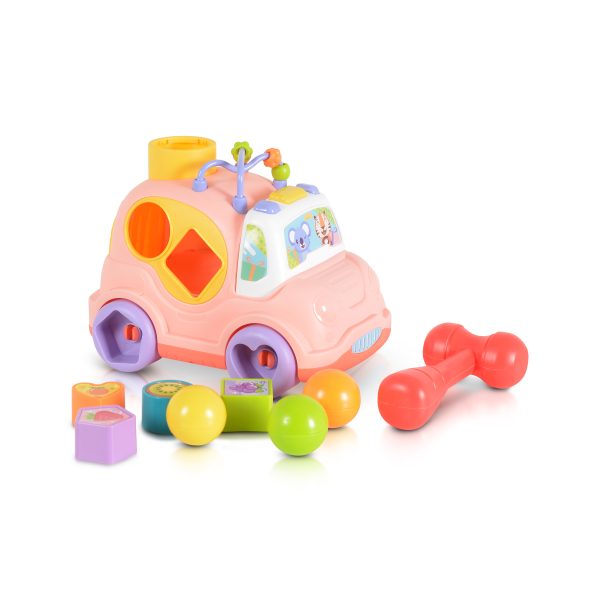 Block car with music and light pink HE0548