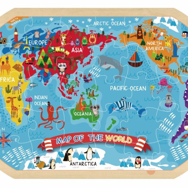 Tooky Toy World Map Puzzle TY123