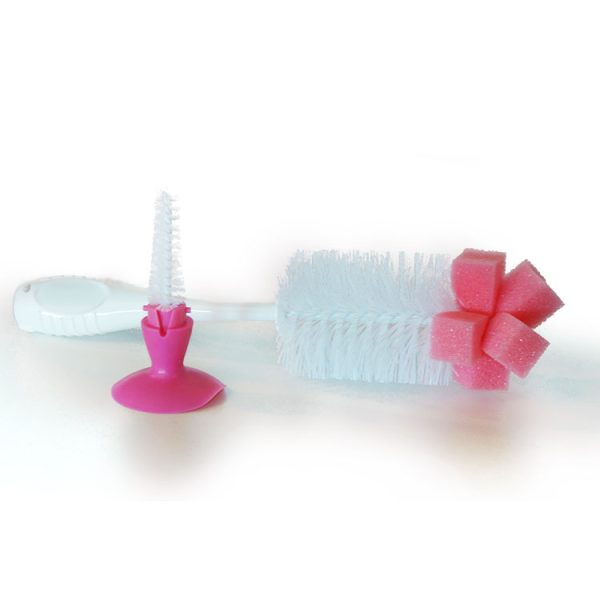 2 in 1 Bottle and nipple brush pink BE803H-B