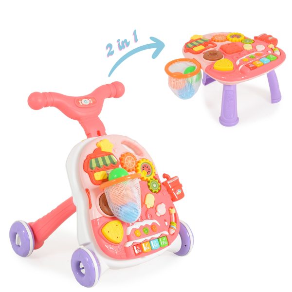 Walker 2in1 with basket pink HE0815